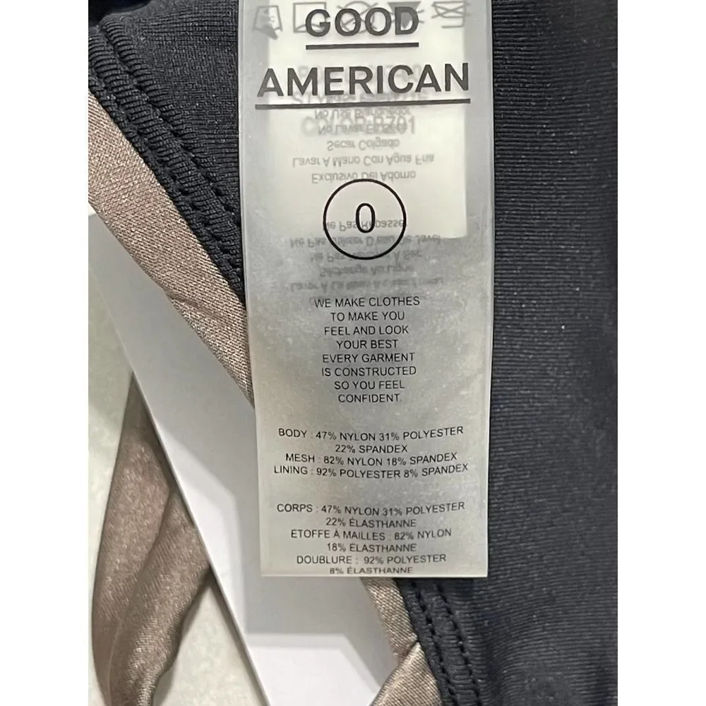 Good American Core Plunge‎ Performance Criss Cross Sports Bra Bronze Size 0 XS